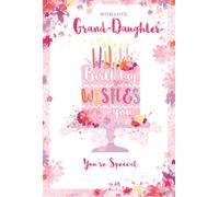 Simon Elvin - Carte de voeux "With Love Grand Daughter", Anniversaire Pack de 6 - Carton SG37789 (Taille unique) (Rose/Blanc)
