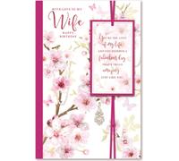 Simon Elvin - Carte de voeux "With Love To My Wife", Pack de 6 Joyeux Anniversaire - Carton SG37762 (Taille unique) (Blanc/Rose)