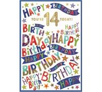 Simon Elvin - Carte de voeux "You're 14 Today" Pack de 6 - Carton SG36478 (Taille unique) (Blanc/Multicolore)