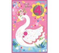 Simon Elvin - Cygne - Carte de voeux, 4e anniversaire Pack de 6 - Carton SG37434 (Taille unique) (Rose/Blanc/Bleu)