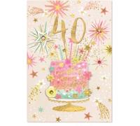 Simon Elvin - Gâteau - Carte de voeux "Isabel Garden", 40e anniversaire Pack de 6 - Carton SG37887 (Taille unique) (Coloré)