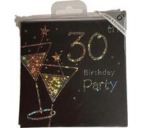 Simon Elvin - Invitations, 30e anniversaire pack de 6 - carton SG30032 (taille unique) (Noir)