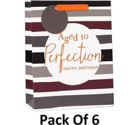 Simon Elvin - Pochettes cadeaux - Pack de 6 SG22182 (M) (Rouge vin/gris/orange)