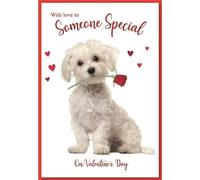 Simon Elvin - Puppy - Carte de vœux, Saint-Valentin paquet de 6 SG22552 (taille unique) (blanc/rouge)