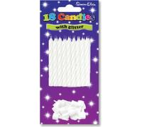 Simon Elvin - Spirale - Bougies d'Anniversaire "Glitter" Pack de 18 - Cire SG19901 (Taille unique) (Blanc)
