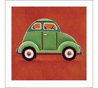 Simon Hart (Green Car 40 x 40 cm Toile Imprimée
