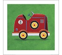 Simon Hart (Red Racing Car - Number 8 40 x 40 cm Toile Imprimée