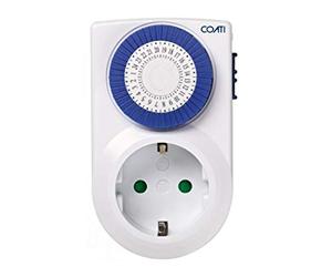 Simon - Programmateur analogique Quotidien, Prise minuteur programmable, Compact et analogique, 24 h, intensité 16 A, 230 V/50 Hz, Couleur Blanche