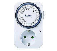 SIMON - Programmateur analogique quotidien, prise minuteur programmable, compact et analogique, avec lumière LED lumineuse, intensité 16 A, 230 V/50 Hz, couleur blanche