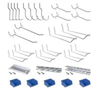 Simon Rack 30 Pièces Crochets pour Panneaux Perforés, Crochets Muraux pour Organiser Outils Établi Rayonnages de Magasins