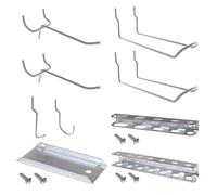 Simon Rack 9 Pièces Crochets pour Panneaux Perforés, Crochets pour Panneau Perforé Porte Mural, Crochets Muraux pour Organiser Outils Établi Rayonnages de Magasins