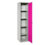 Simon Rack Armoire Metallique 4 Étagères, 1800x400x400 mm, Gris/ROSÉ, 1800x400x400