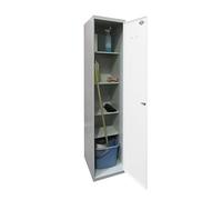 Simon Rack Armoire Metallique, Armoire de Rangement, 1800x400x400 mm, 1 Porte, avec 4 Étagères, Gris/Blanc - Simonlocker