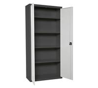 Simon Rack Armoire Metallique Bureau 4 Étagères, 1800x800x400 mm, Anthracite/Blanc, 1800x800x400