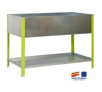 - bac à fleurs avec une étagère 850x1200x400mm 150l vert/galva - urban garden top