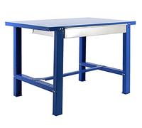 Simon Rack Banc de travail Atelier, capacité charge 600 kg, 830 x 1500 x 730 mm, table de travail, 1 tiroir, bleu - BT6