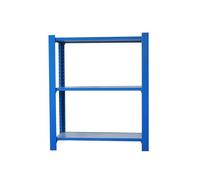 Simon Rack Bibliothèque de Bureau, 1000x900x300 mm, 3 Hauteurs, Plateaux en Bois, Style Industriel, Bleu/Blanc - Officlick