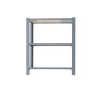 Simon Rack Bibliothèque de Bureau, 1000x900x300 mm, 3 Hauteurs, Plateaux en Bois, Style Industriel, Gris/Blanc - Officlick