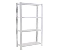 Simon Rack Bibliothèque de Bureau, 1500x900x400 mm, 4 Hauteurs, Plateaux en Bois, Style Industriel, Blanc - Officlick