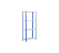 Simon Rack Bibliothèque Étagère de salon, 1600 x 800 x 400 mm, 4 hauteurs, style industriel, métal, bleu/blanc - Simon Home