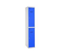 Simon Rack Casier Vestiaire Metallique, 2 Porte, 1800x400x500 mm, Gris/Bleu, 1800x400x500