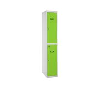 Simon Rack Casier Vestiaire Metallique, 2 Portes, Comprend la Clé, 1800x400x500 mm, Gris/Vert - Simonlocker