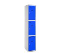 Simon Rack Casier Vestiaire Metallique, 3 Porte, 1800x400x500 mm, Gris/Bleu, 1800x400x500