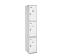 Simon Rack Casier Vestiaire Metallique, 3 Porte, 1800x400x500 mm, Gris/Blanc, 1800x400x500