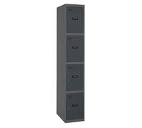 Simon Rack Casier Vestiaire Metallique, 4 Porte, 1800x300x500 mm, Anthracite, 1800x300x500