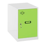 Simon Rack Casier Vestiaire Metallique Petit, 475x300x500 mm, Armoire Metallique Petit, Comprend la Clé, Blanc/Vert - Simonlocker