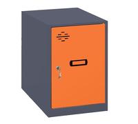 Simon Rack Casier Vestiaire Metallique Petit, 475x300x500 mm, Armoire Metallique Petit, Comprend la Clé, Anthracite/Orange - Simonlocker