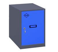 Simon Rack Casier Vestiaire Metallique Petit, 475x300x500 mm, Armoire Metallique Petit, Comprend la Clé, Anthracite/Bleu - Simonlocker