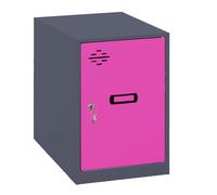 Simon Rack Casier Vestiaire Metallique Petit, 475x300x500 mm, Armoire Metallique Petit, Comprend la Clé, Anthracite/Rosé - Simonlocker