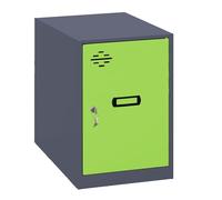 Simon Rack Casier Vestiaire Metallique Petit, 475x300x500 mm, Armoire Metallique Petit, Comprend la Clé, Anthracite/Vert - Simonlocker