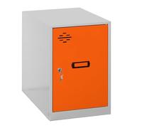 Simonrack Casier Vestiaire Metallique Petit, 475x300x500 mm, Armoire Metallique Petit, Comprend la Clé, Gris/Orange - Simonlocker