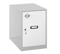 Simon Rack Casier Vestiaire Metallique Petit, 475x400x500 mm, Armoire Metallique Petit, Comprend la Clé, Gris/Blanc - Simonlocker