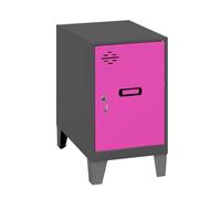 Simon Rack Casier Vestiaire Metallique Petit, 575x300x500 mm, Armoire Metallique Petit, Comprend la Clé, Anthracite/Rosé - Simonlocker