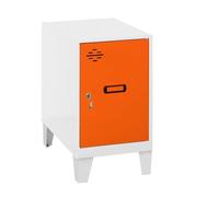 Simon Rack Casier Vestiaire Metallique Petit, 575x300x500 mm, Armoire Metallique Petit, Comprend la Clé, Blanc/Orange - Simonlocker