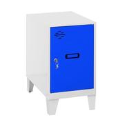 Simon Rack Casier Vestiaire Metallique Petit, 575x300x500 mm, Armoire Metallique Petit, Comprend la Clé, Blanc/Bleu - Simonlocker