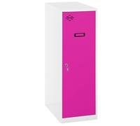 Simon Rack Casier Vestiaire Metallique Petit, 915x300x500 mm, Armoire Metallique Petit, Comprend la Clé, Blanc/Rosé - Simonlocker