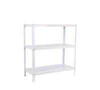 SimonRack Ecoclick Étagères de Rangement, 90 x 80 x 50 cm, (H x l x L), 3 étagères, 70 kg de Point Flexion, Acier galvanisé, Blanc