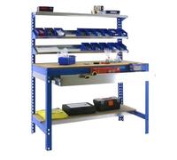 Simon Rack Établi Atelier avec 3 étagères et tiroir 1210x610 mm - BT1 | Capacité de charge 600 kg, Peinture anticorrosion, Montage système clic, Bleu