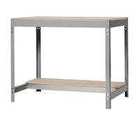 Simon Rack Etabli d’Atelier, Capacité de Charge 400 kg, 842x910x760 mm, Table de Travail Bricolage, Gris/Bois - BT0
