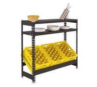 Simon Rack Étagère à caisses à Boissons pour 3 caisses, 1000x1000x300mm, Rayonnage freestanding en métal pour caisses d’Eau, Anthracite - SimonBottle