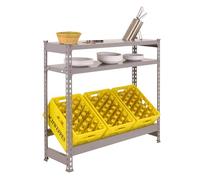 Simon Rack Étagère à caisses à Boissons pour 3 caisses, 1000x1000x300mm, Rayonnage freestanding en métal pour caisses d’Eau, Gris - SimonBottle
