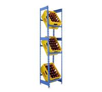 Simon Rack Étagère à caisses à Boissons pour 3 caisses, 1800x400x300mm, Bleu, Rayonnage freestanding en métal pour caisses d’Eau, de bière ou Autres Boissons, Idéal pour Cuisine, Garage ou Cave