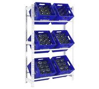 Simon Rack Étagère à caisses à Boissons pour 6 caisses, 1800x800x300mm, Blanc, Rayonnage freestanding en métal pour caisses d’Eau, de bière ou Autres Boissons, Idéal pour Cuisine, Garage ou Cave