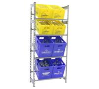 Simon Rack Étagère à caisses à Boissons pour 8 caisses - Simonbottle | 2000x800x300 mm, Peinture anticorrosion, Montage système clic, Gris