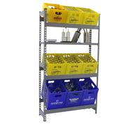 Simon Rack Étagère à caisses à boissons pour 9 caisses, 1000x1000x300mm, Rayonnage freestanding en métal pour caisses d’eau, Gris - SimonBottle