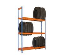 Simonrack Étagère à pneus Simon Rack, 15 pneus, 2000x1200x450 mm, 120 kg, Bleu/Orange/Galvanisé